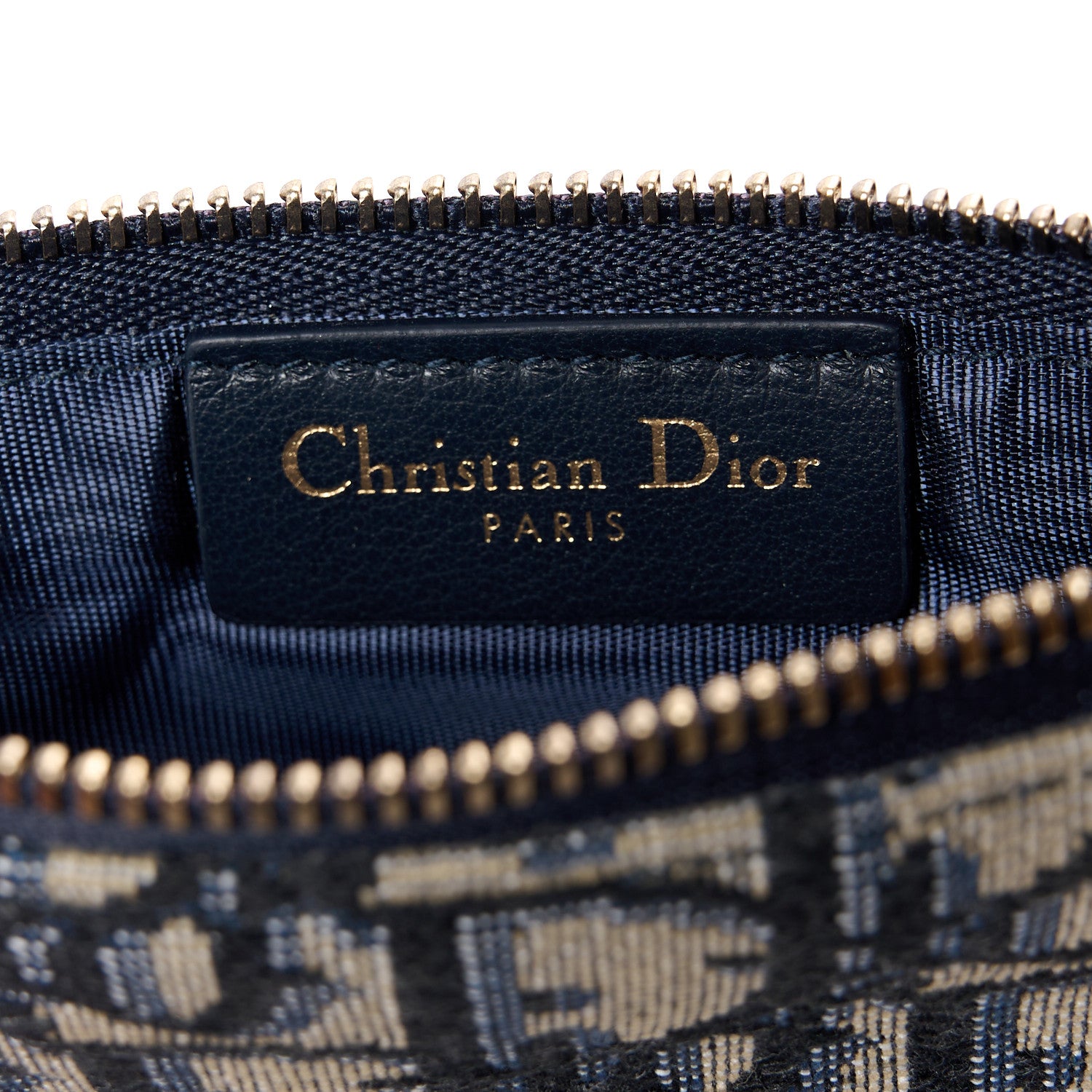 Christian Dior Oblique Saddle Chain Long Wallet Blue 10 of 15