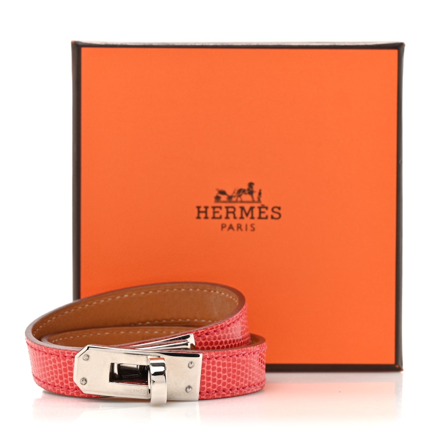Lizard Kelly Double Tour Bracelet M Bougainvillea