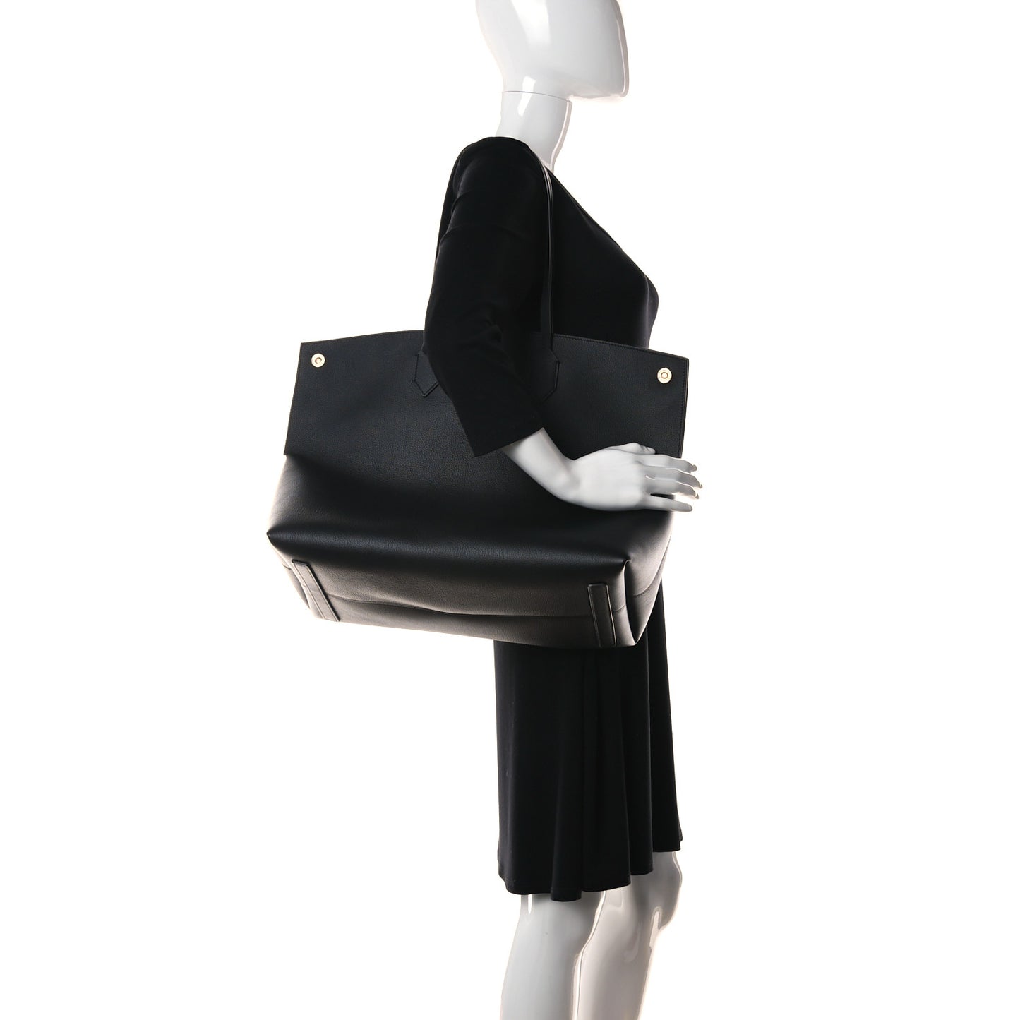 Calfskin Large Society Tote Black