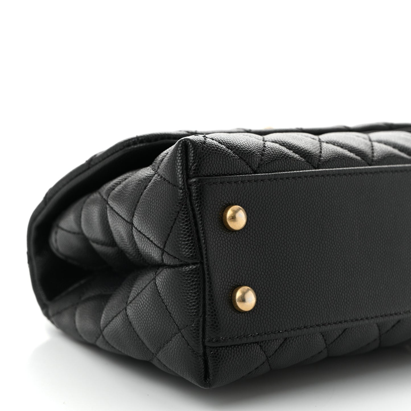 Caviar Quilted Mini Coco Handle Flap Black