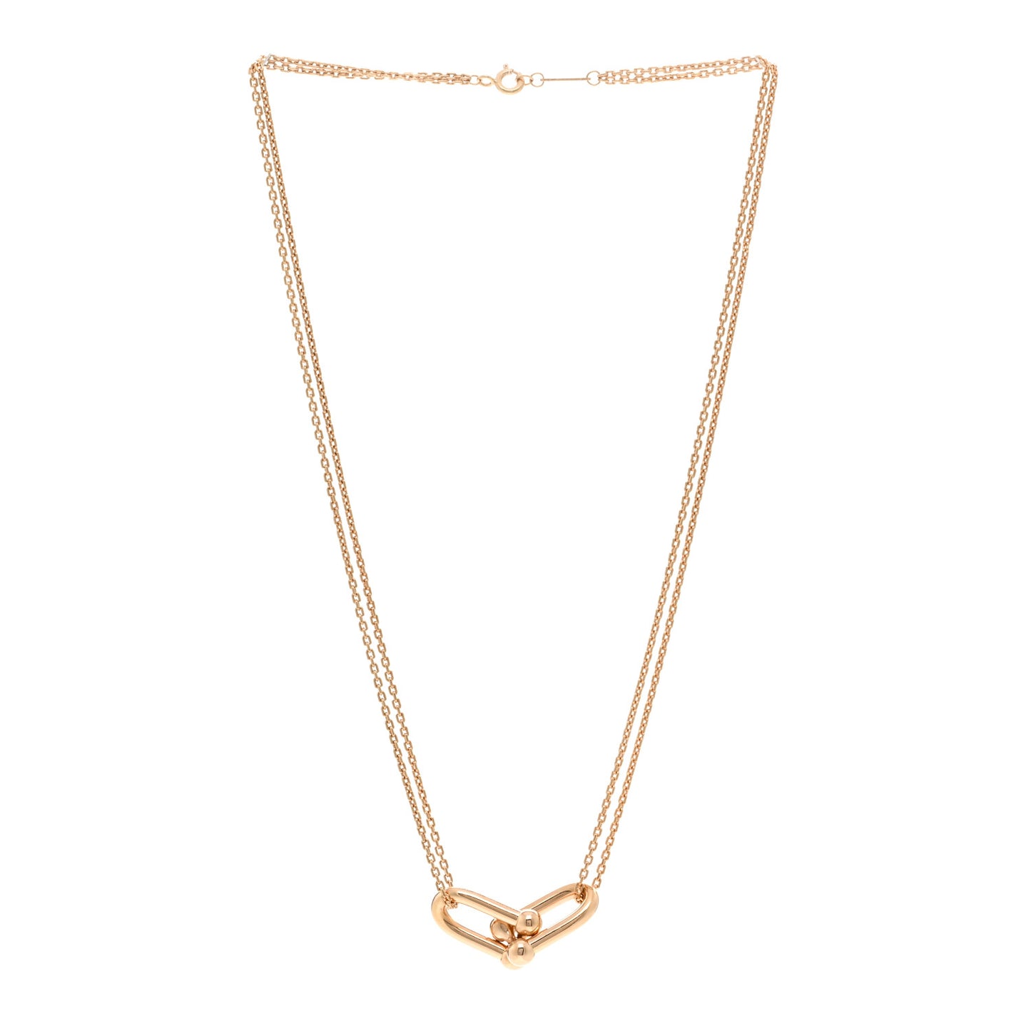 18K Rose Gold HardWear Double Link Pendant Necklace