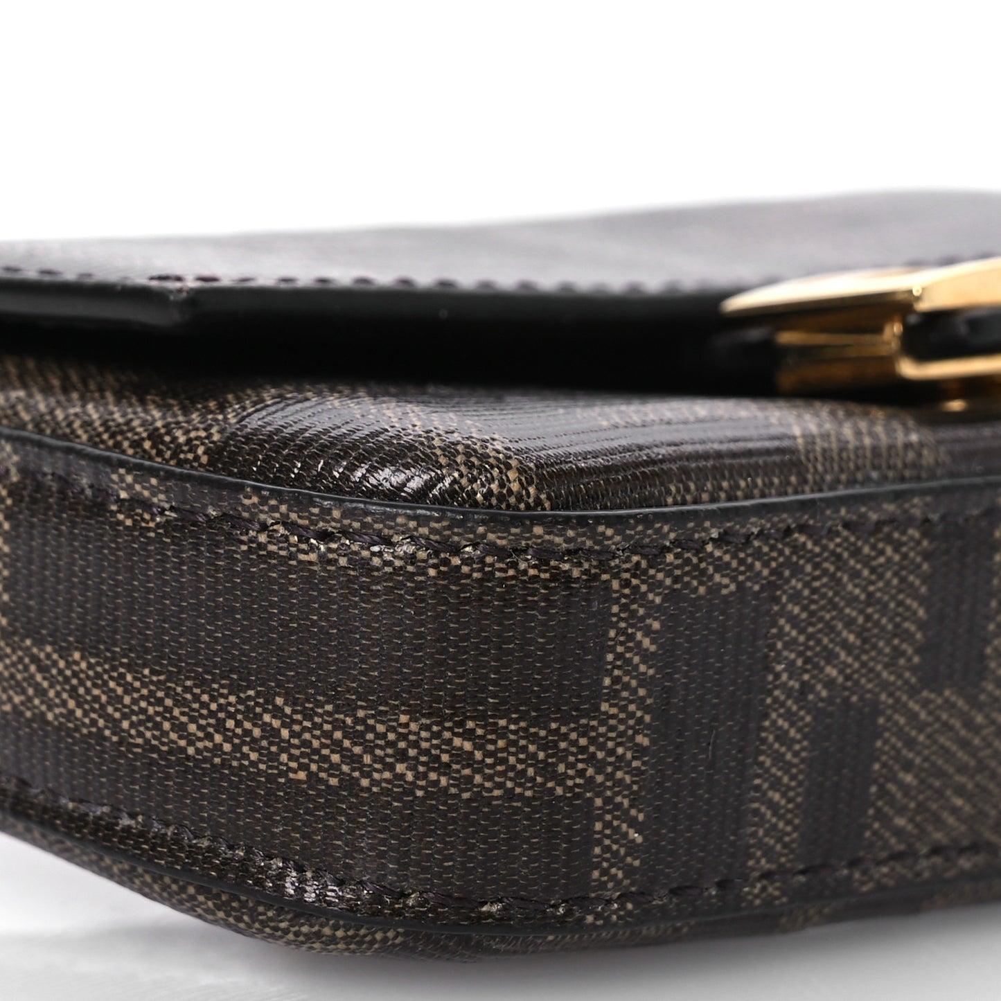 Glazed Fabric FF 1974 Nano Baguette Charm Mogano Panna
