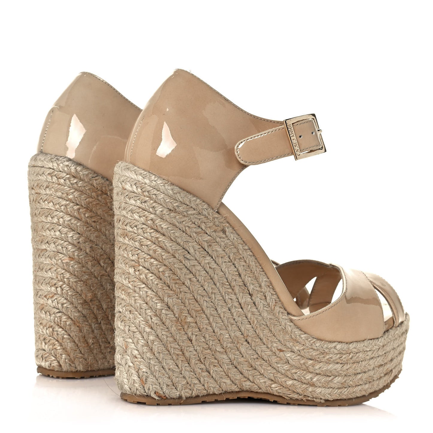 Patent Aimee Wedge Sandals 36 Nude