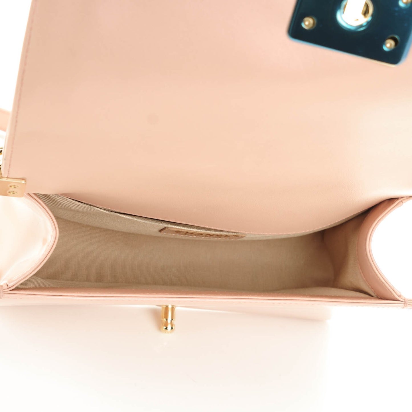 Iridescent Calfskin Quilted Medium Boy Flap Light Pink