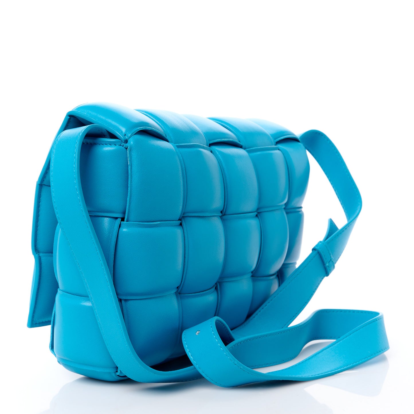Nappa Maxi Intreccio Padded Cassette Crossbody Bag Pool