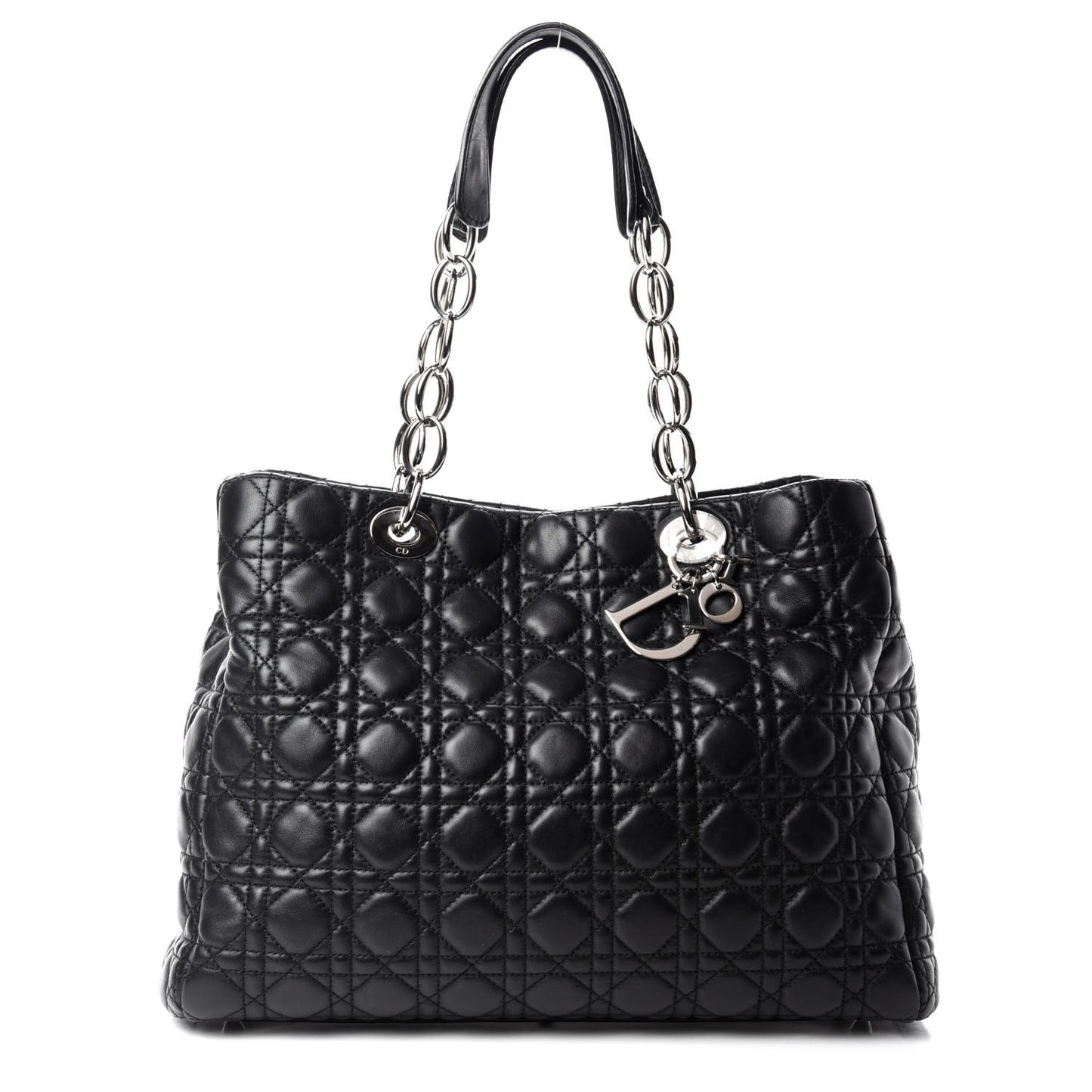 Lambskin Cannage Large Dior Soft Shopping Tote Black