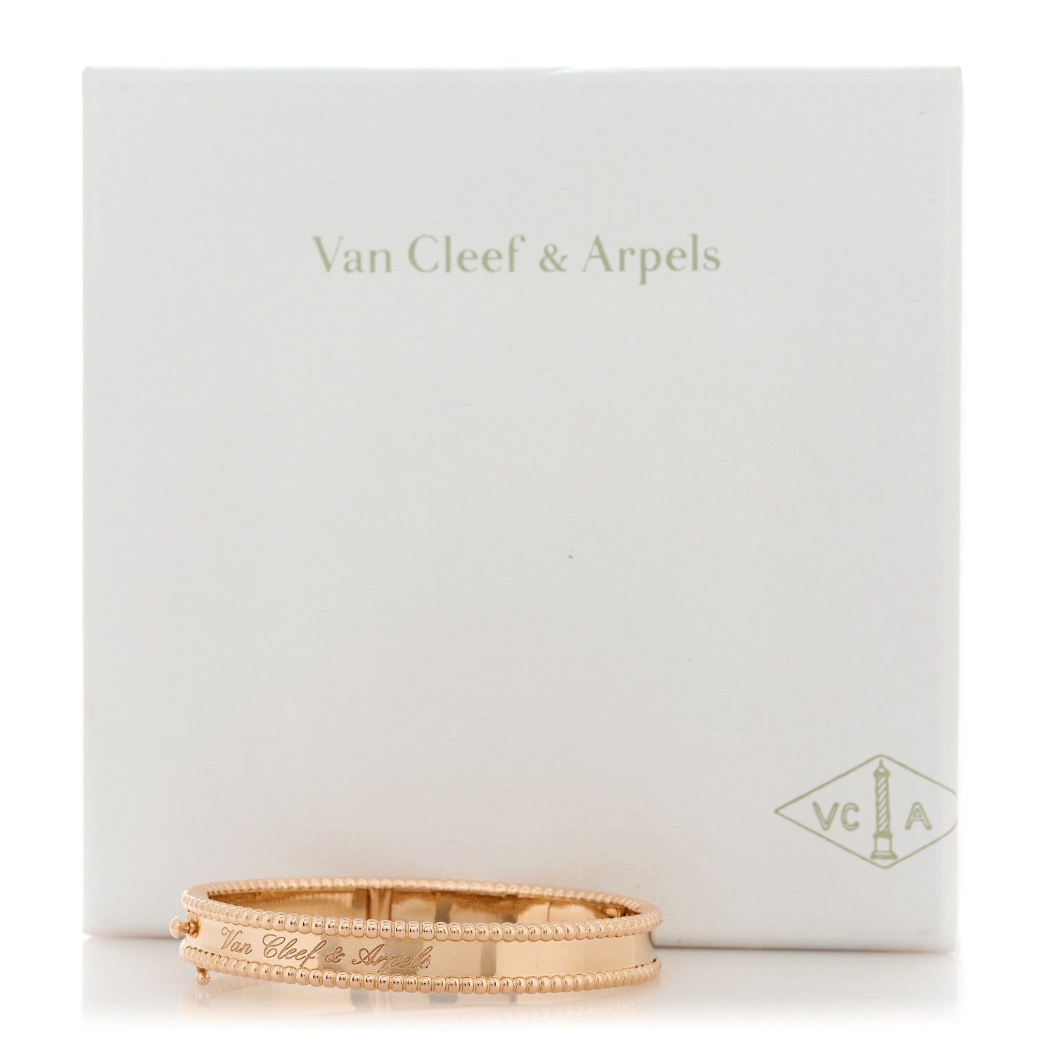 Van Cleef & Arpels 18K Rose Gold Perlee Signature Bangle Bracelet XS 4 of 4