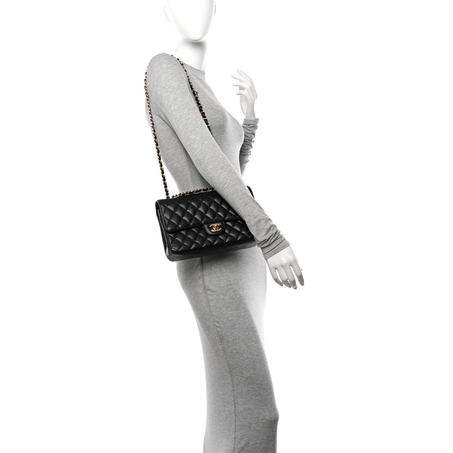 Chanel Caviar Quilted Medium Double Flap Black 2 of 13