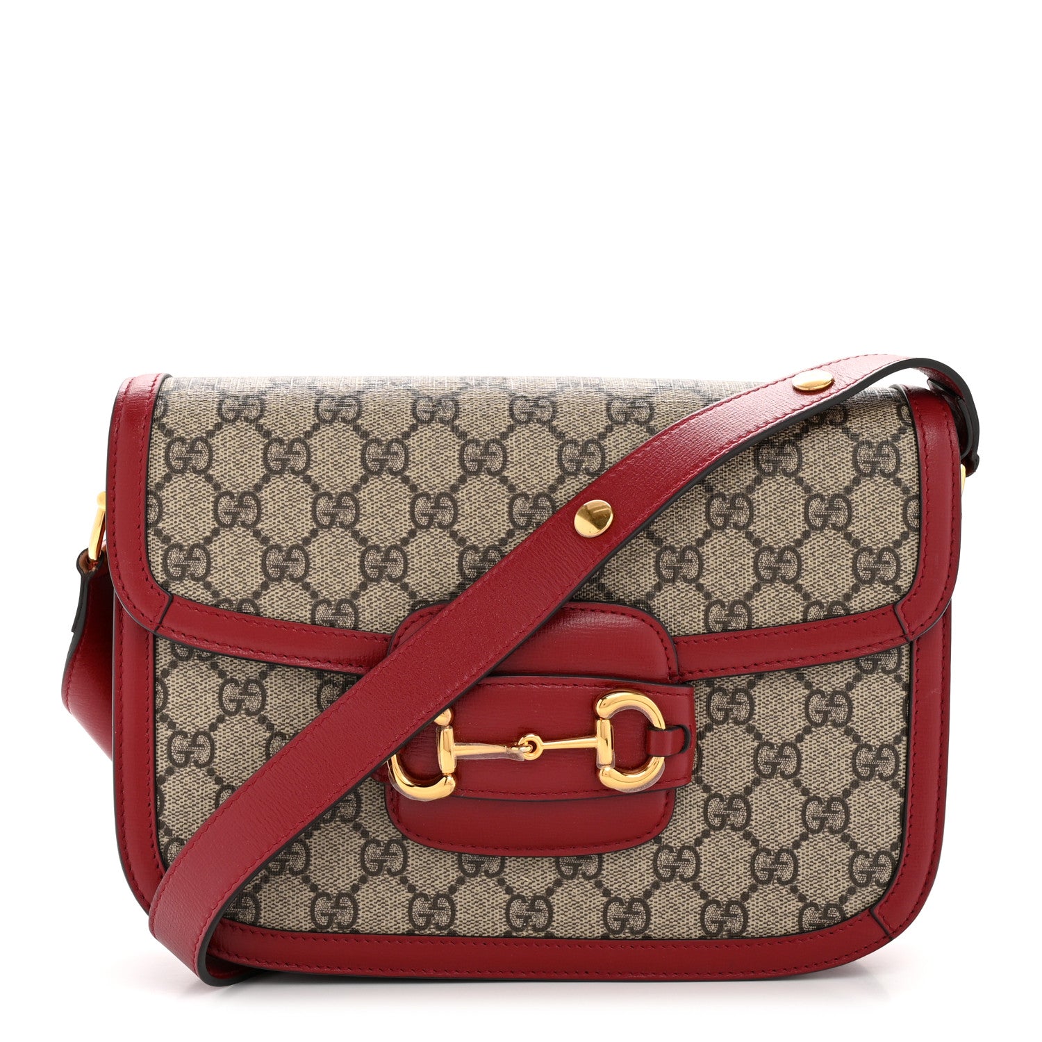 GUCCI バッグ ベージュ/レッド GUCCI（グッチ） GGキャンバス シェリーライン ボストンバッグ