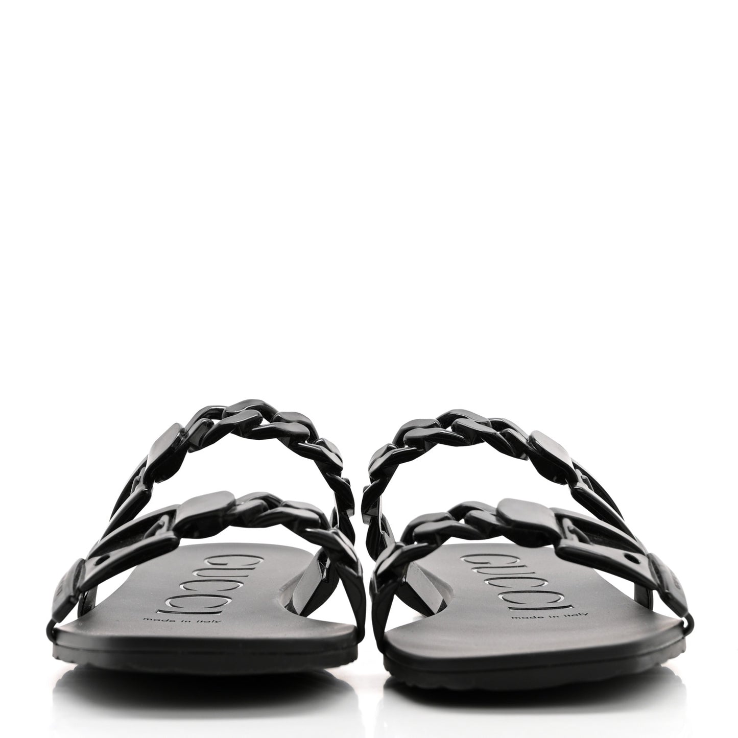 Rubber Womens Slide Sandals 38 Black