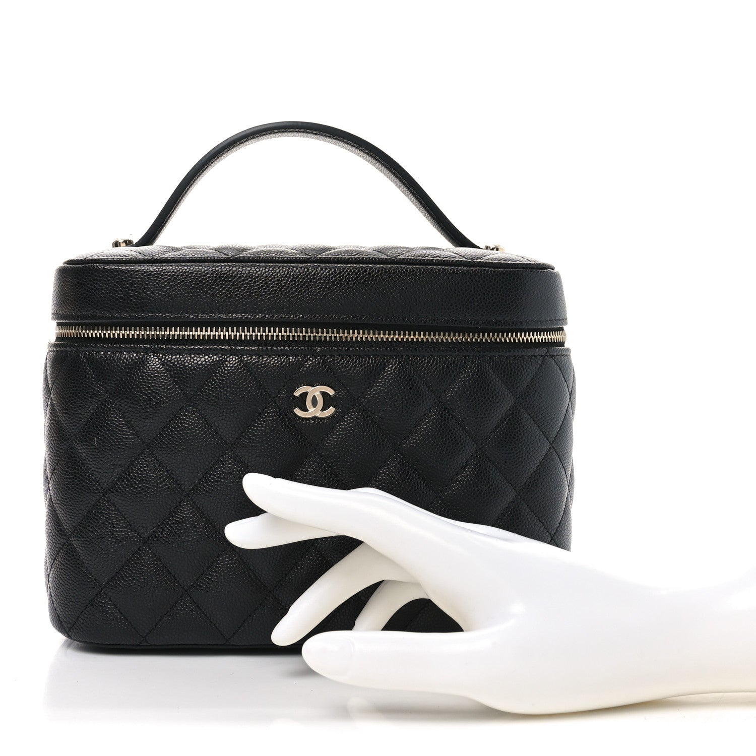 Chanel Caviar Quilted Large Vanity Pouch Black 2 of 11