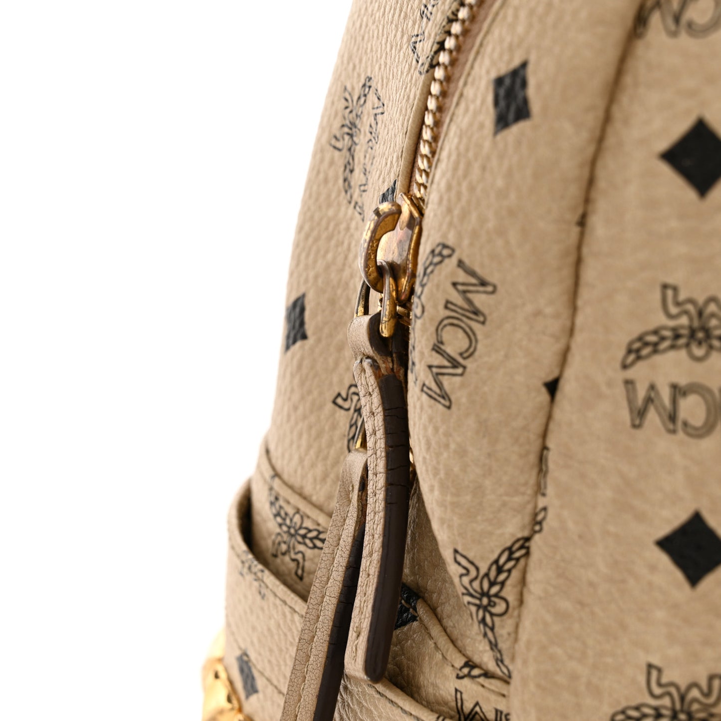 Visetos Medium Side Studs Stark Backpack Beige