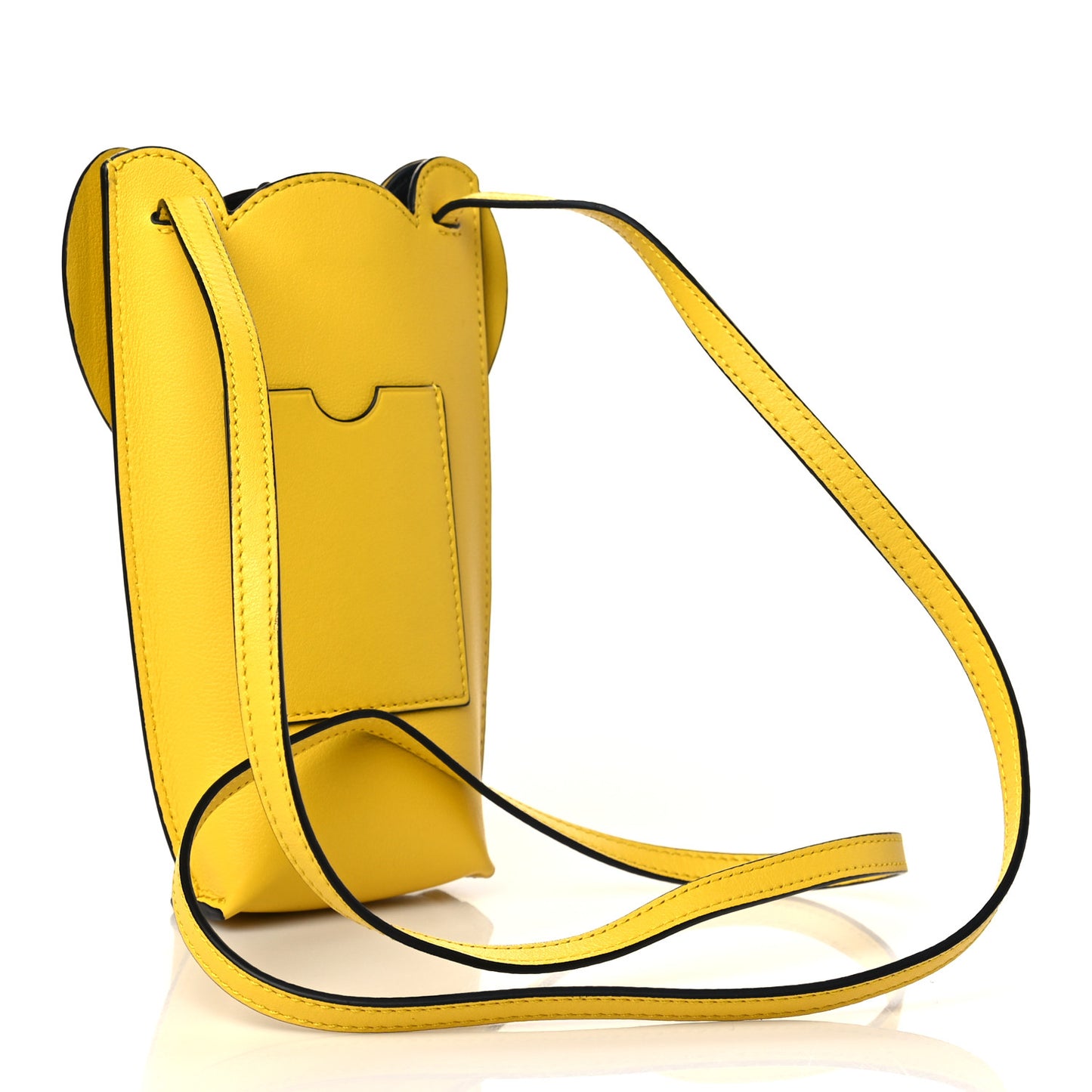 Calfskin Elephant Pouch Crossbody Bag Yellow
