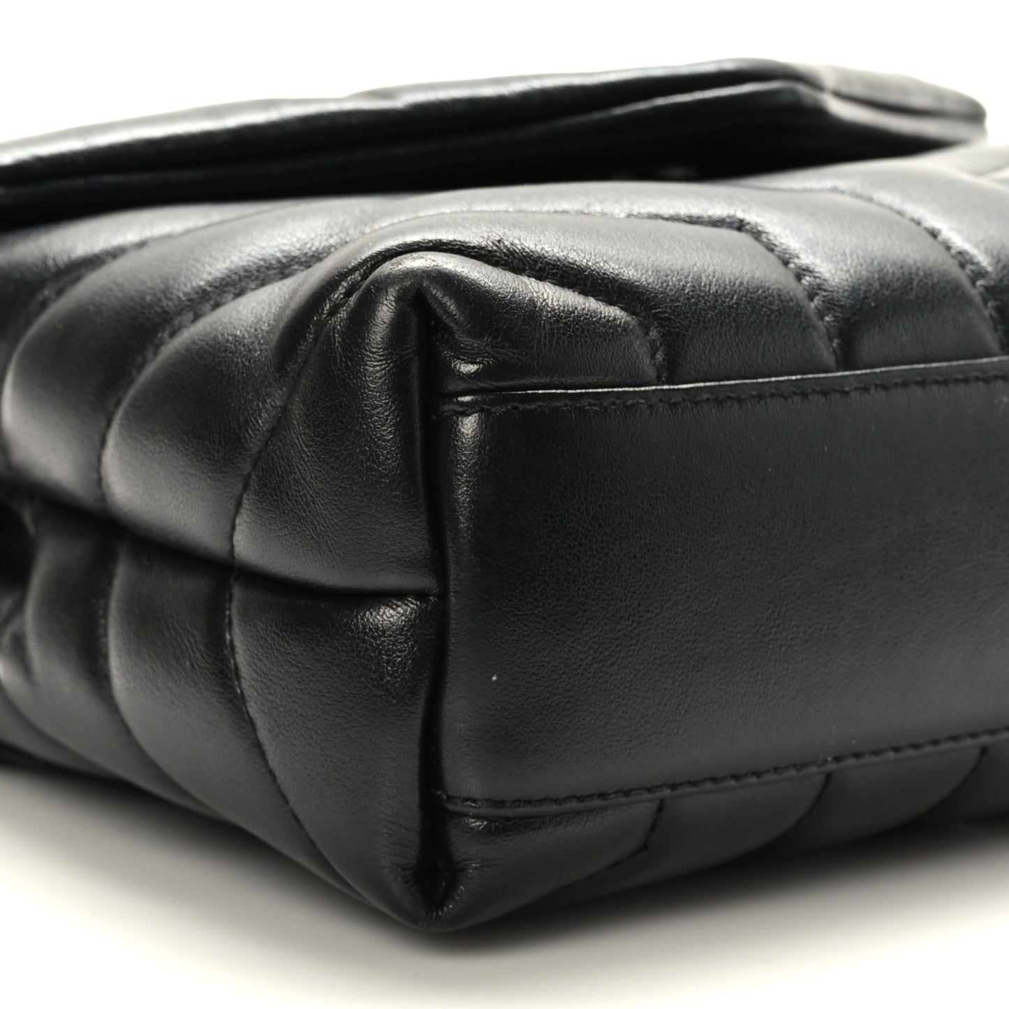 Calfskin Y Quilted Monogram Toy Loulou Crossbody Bag Black