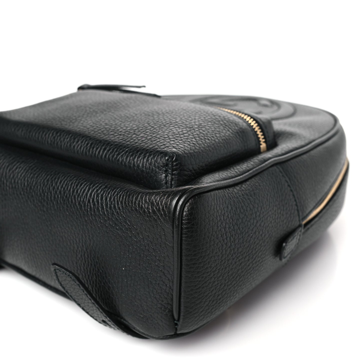 Pebbled Calfskin Soho Chain Backpack Black