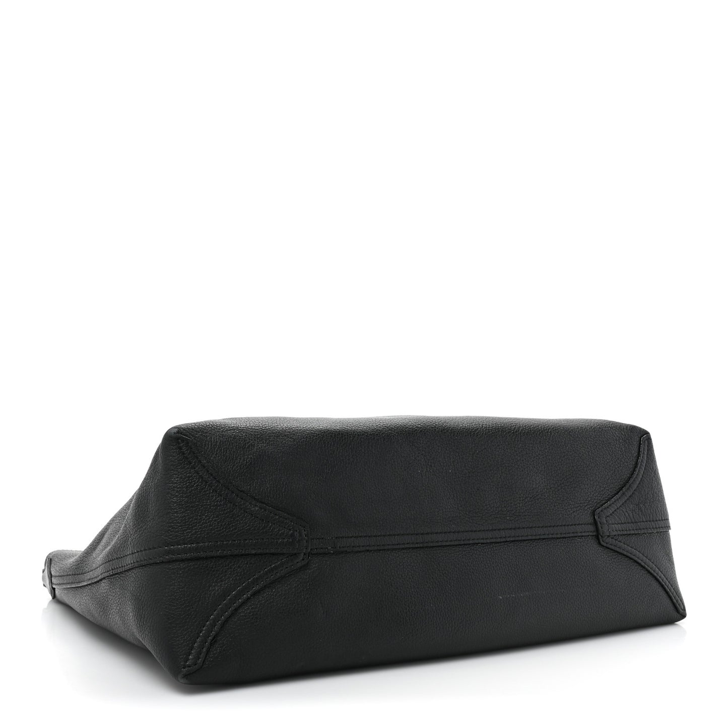 Grained Calfskin Medium Yris Shopper Tote Black