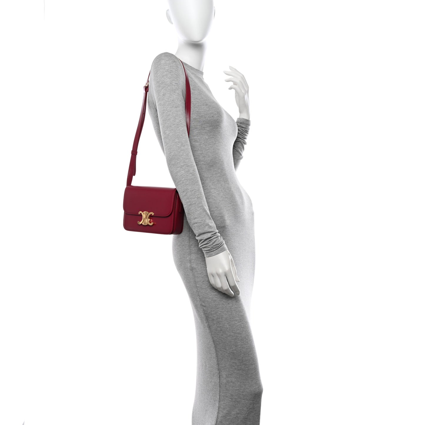 Shiny Calfskin Teen Triomphe Carmin