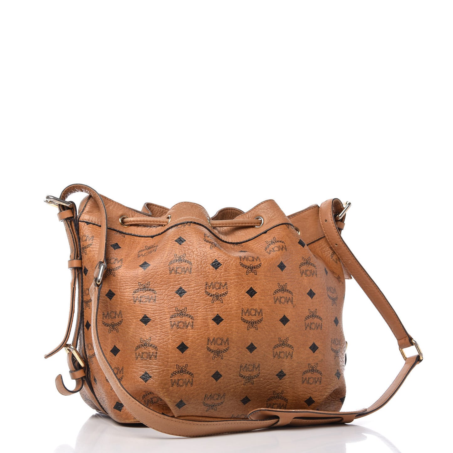 Visetos Essential Drawstring Bucket Bag Cognac