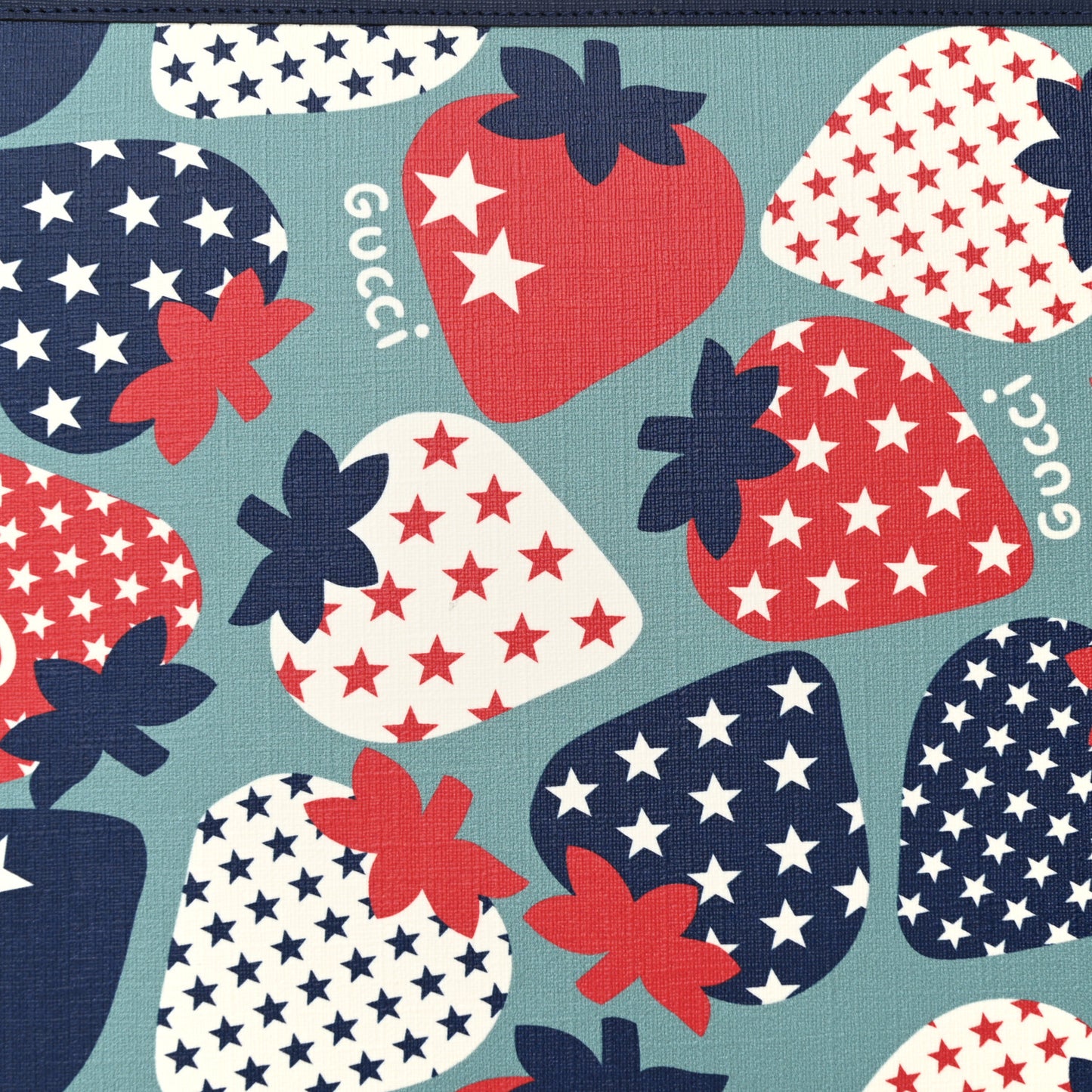 Coated Canvas Strawberry Stars Childrens Tote Red White Blue