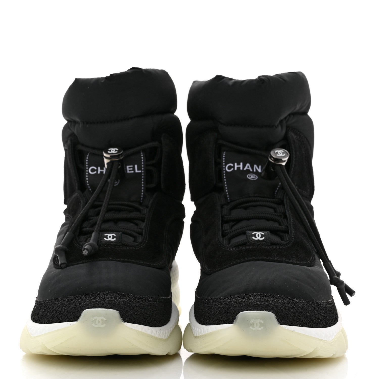 Chanel Nylon Suede Womens Short Boots 39 Black 2 of 9