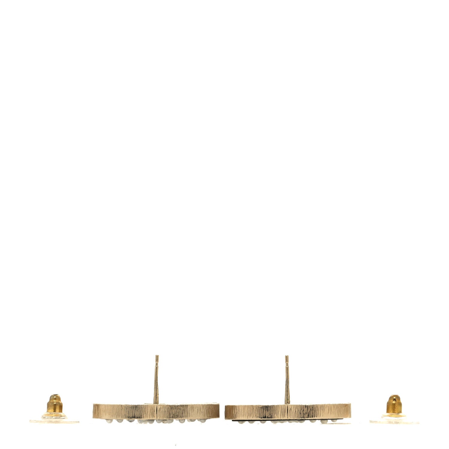 Chanel Resin Pearl CC Earrings Black Gold 3 of 6