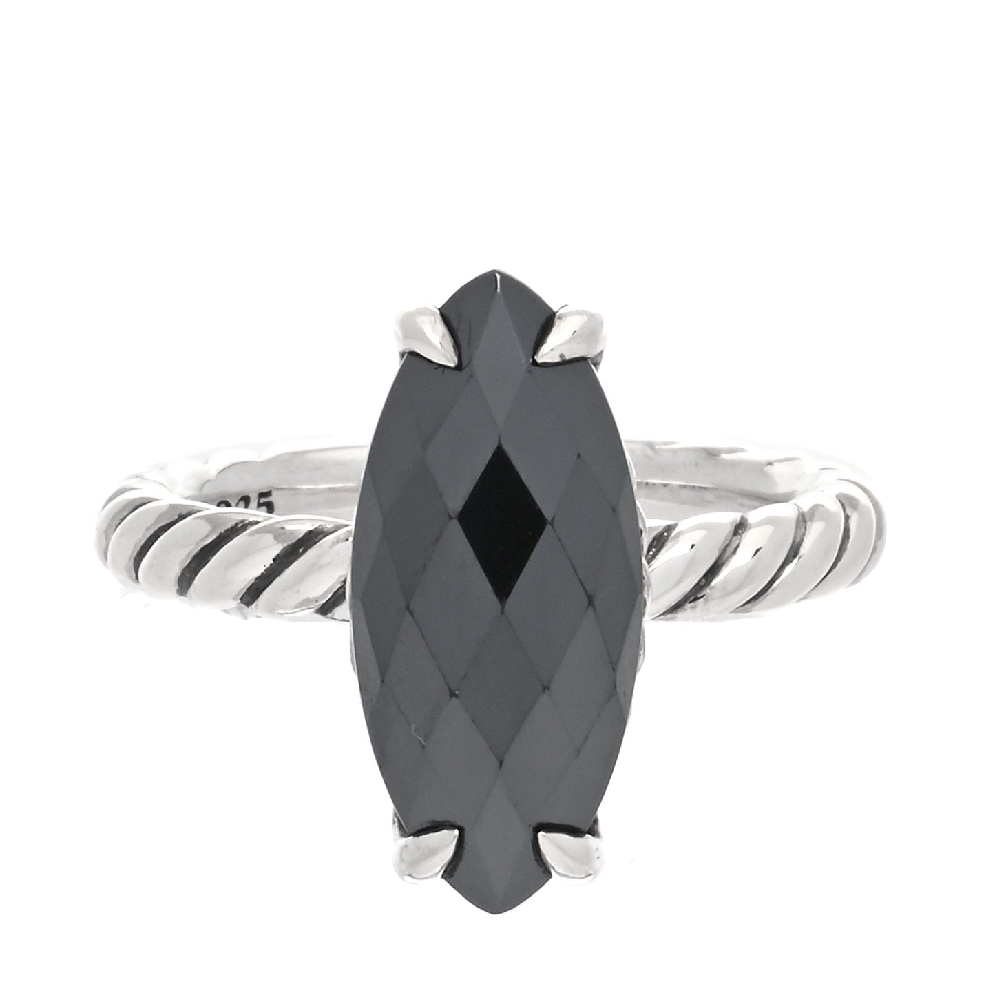 Sterling Silver Hematite Color Classics Marquise Ring 54 7