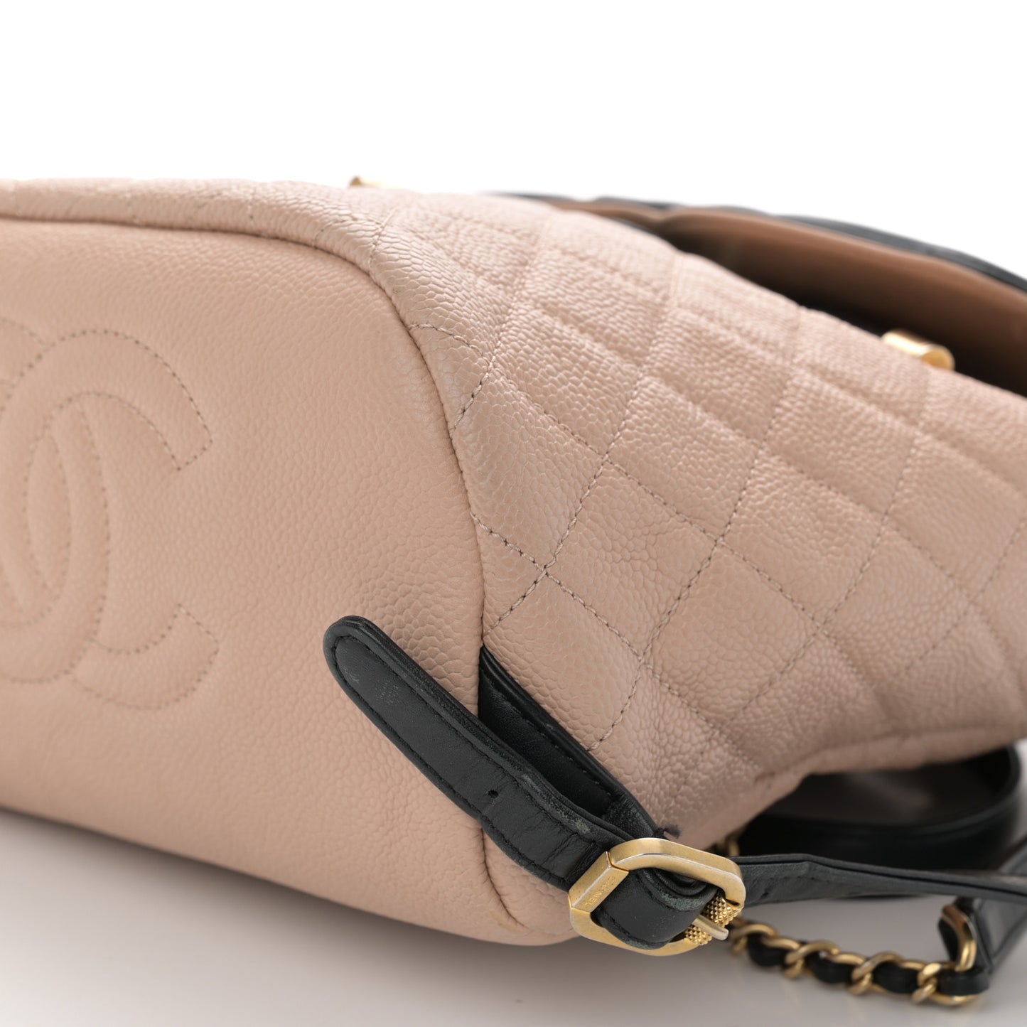 Caviar Quilted Filigree Backpack Beige Black