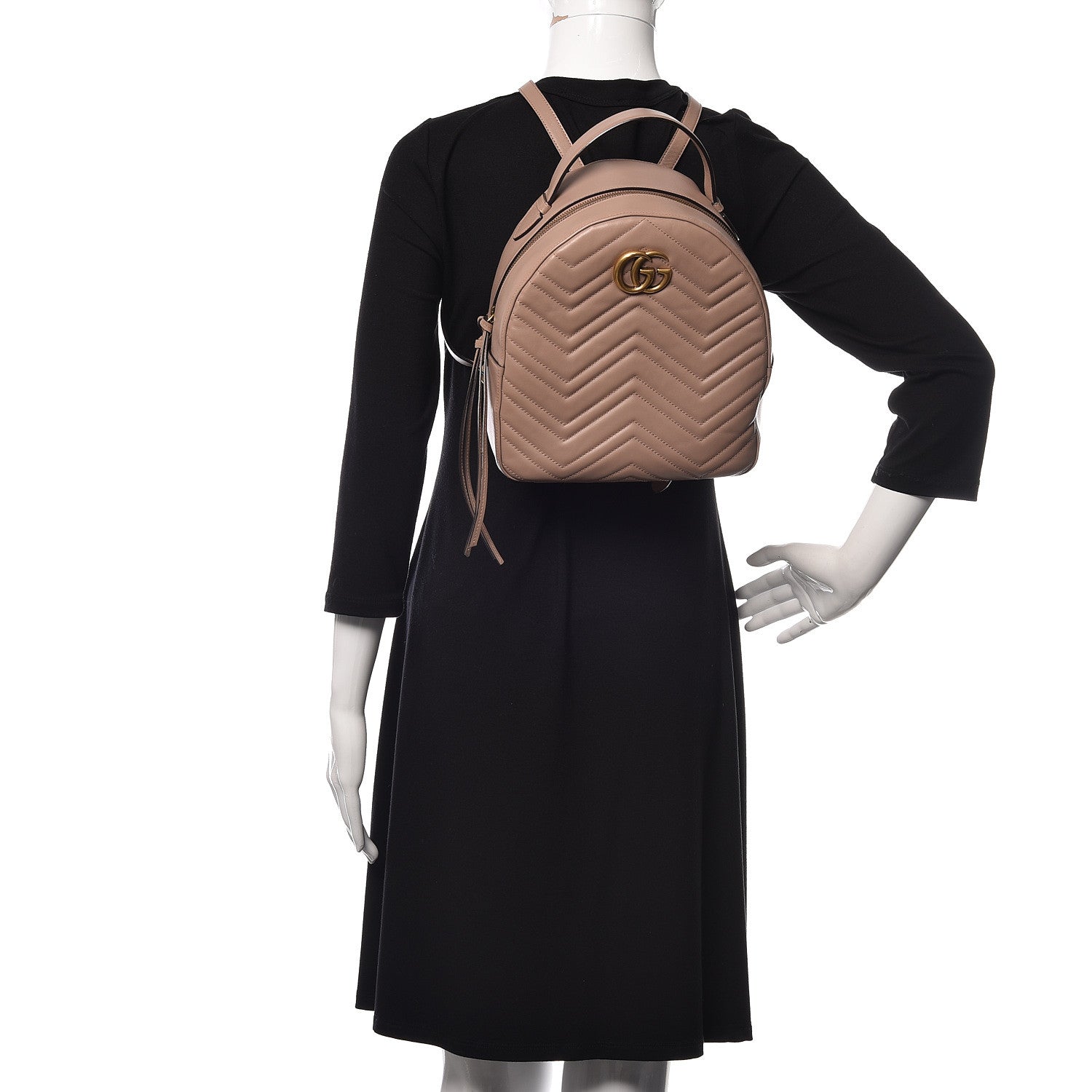 Gucci Calfskin Matelasse GG Marmont Backpack Porcelain Rose 2 of 11