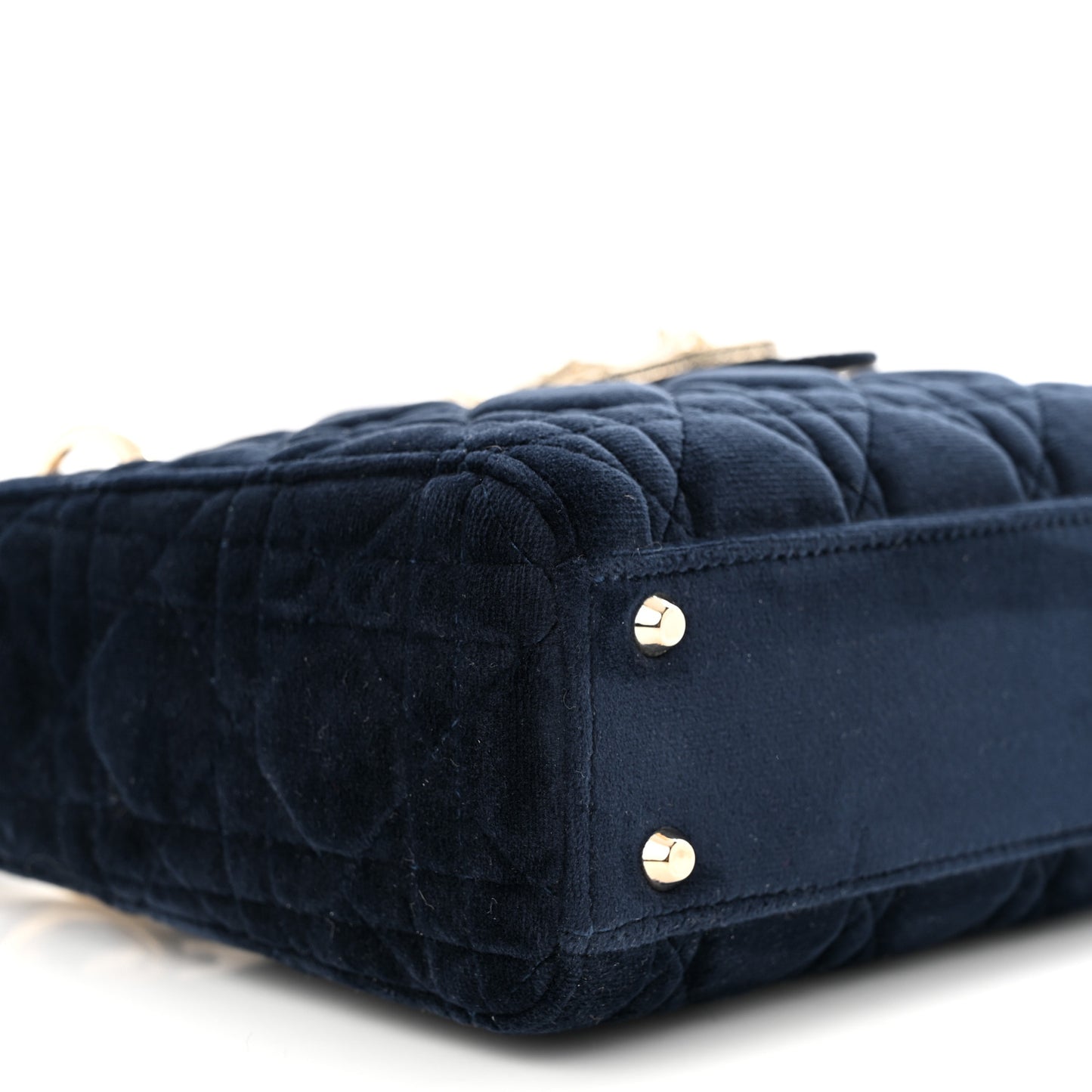 Velvet Mini Lady Dior Navy Blue