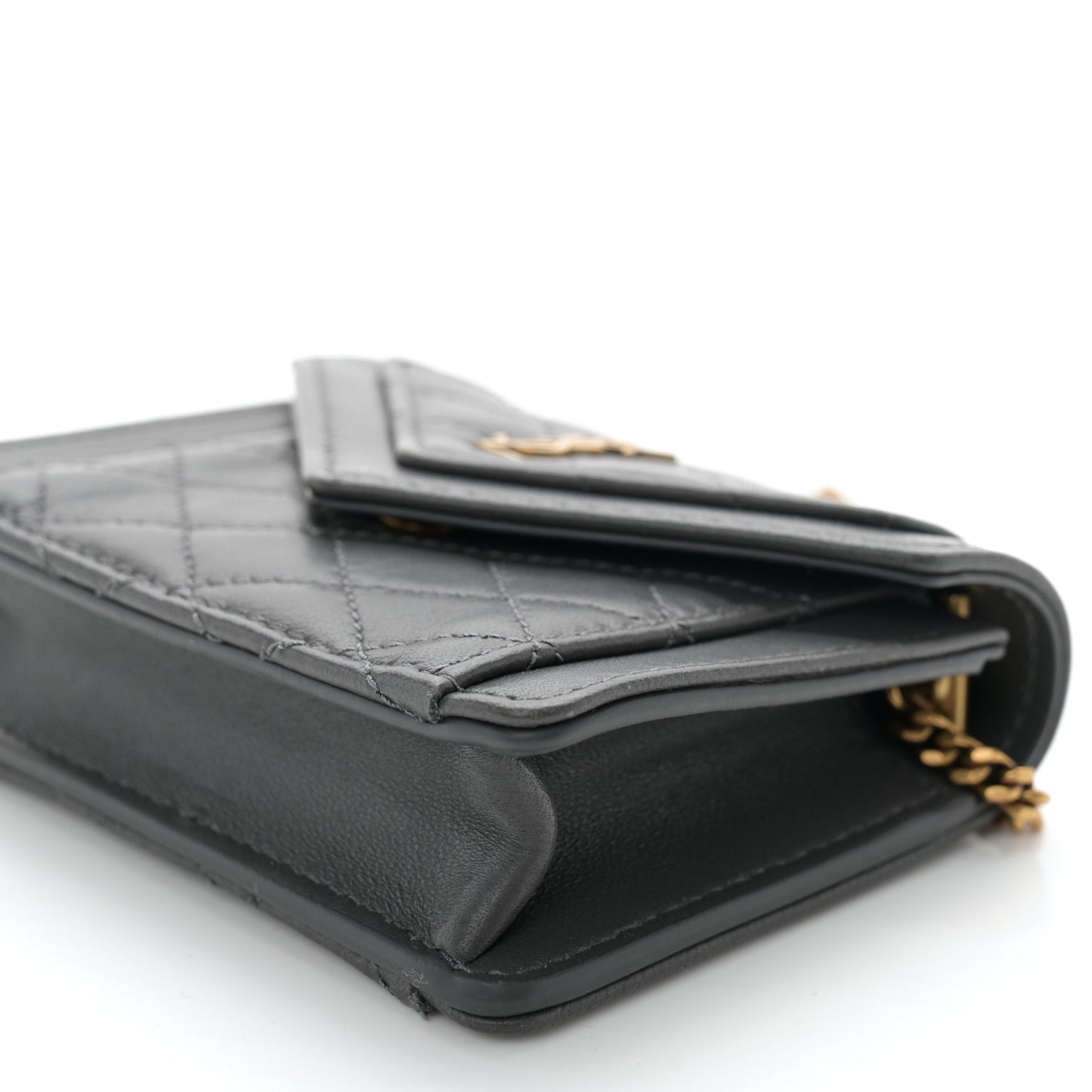 Lambskin Quilted Monogram Micro Gaby Crossbody Bag Storm