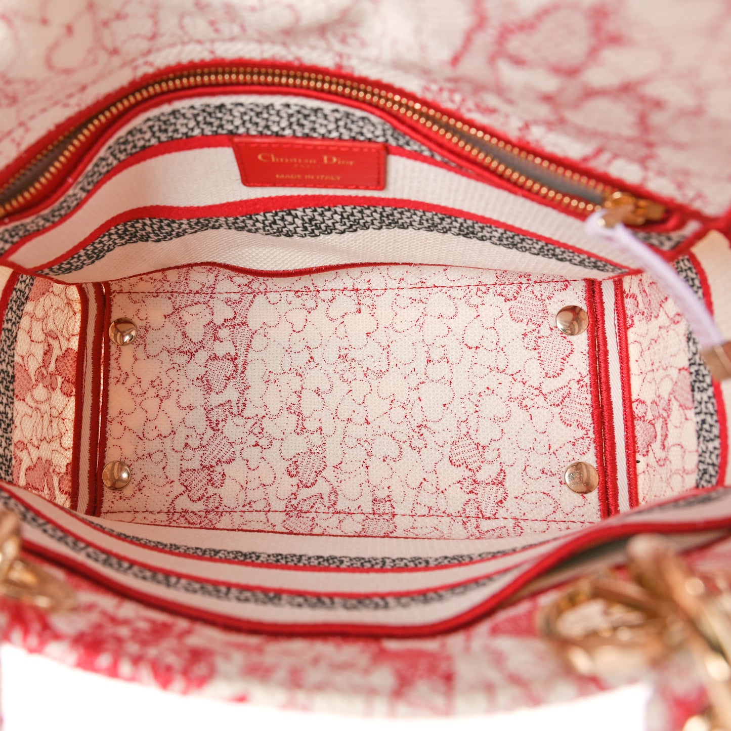Canvas Embroidered Medium Dioramour D-Royaume Lady D-Lite Red Multicolor