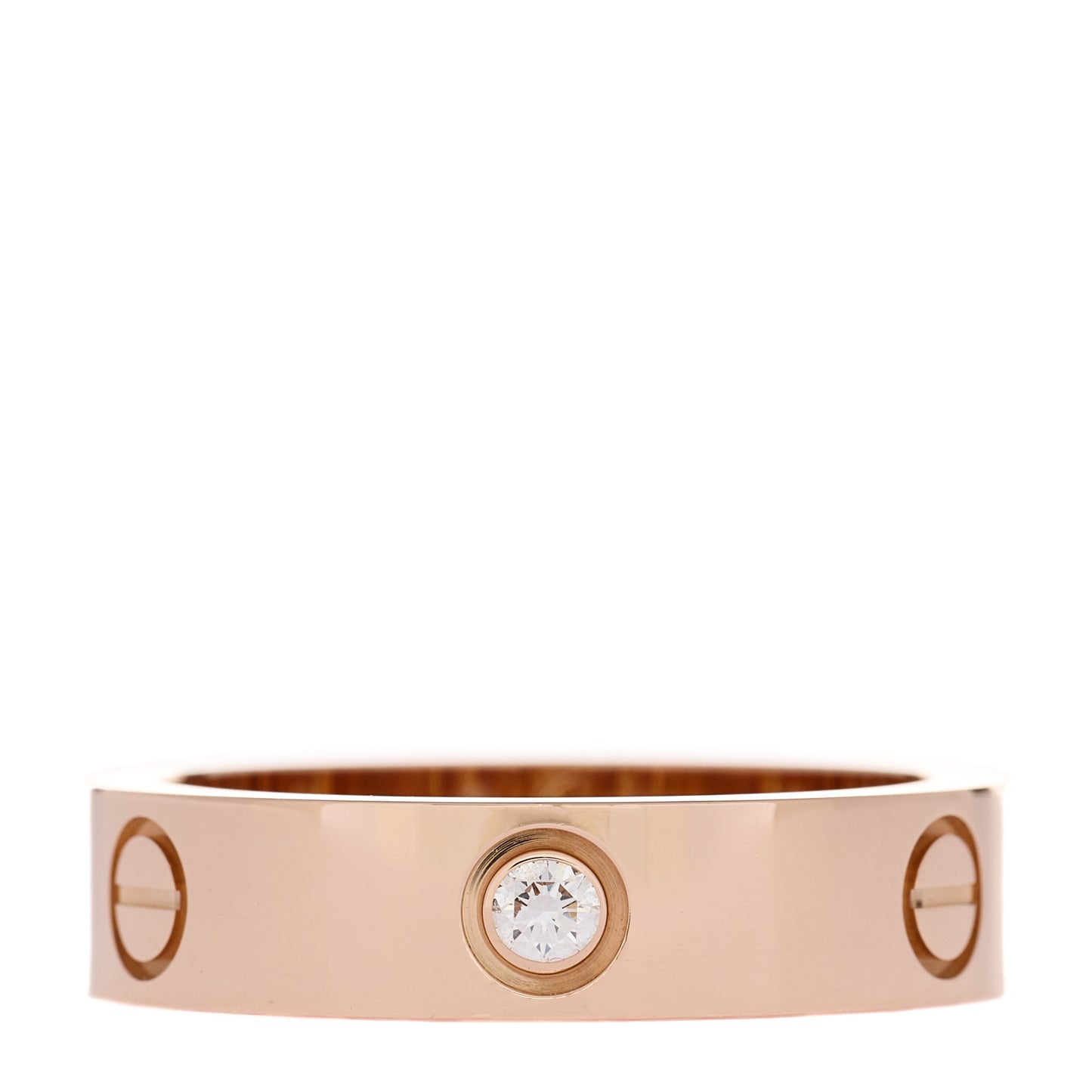 18K Pink Gold 3 Diamond 5.5mm LOVE Ring 62 10