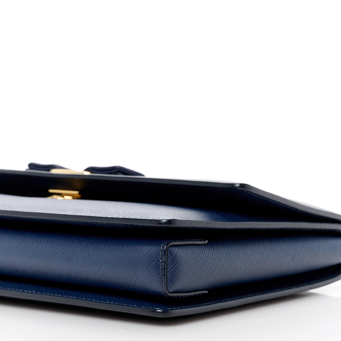 Printed Calfskin Vara Bow Chain Flap Crossbody Navy