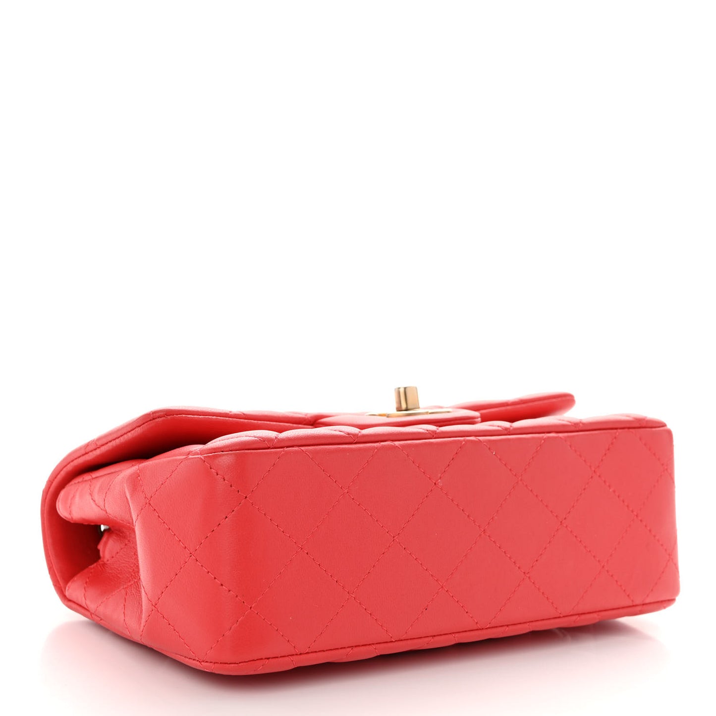 Lambskin Quilted Mini Rectangular Flap Red