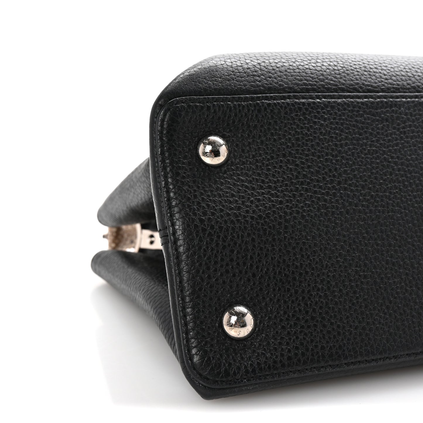 Taurillon Snakeskin Capucines MM Black