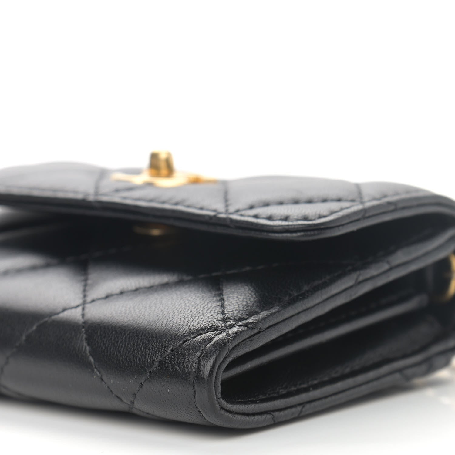 Chanel Lambskin Quilted Pearl Crush Clutch With Chain Black 11 of 15