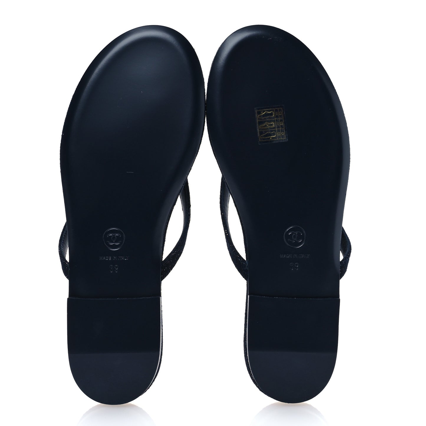 Velvet Crystal CC Thong Sandals 39 Dark Blue