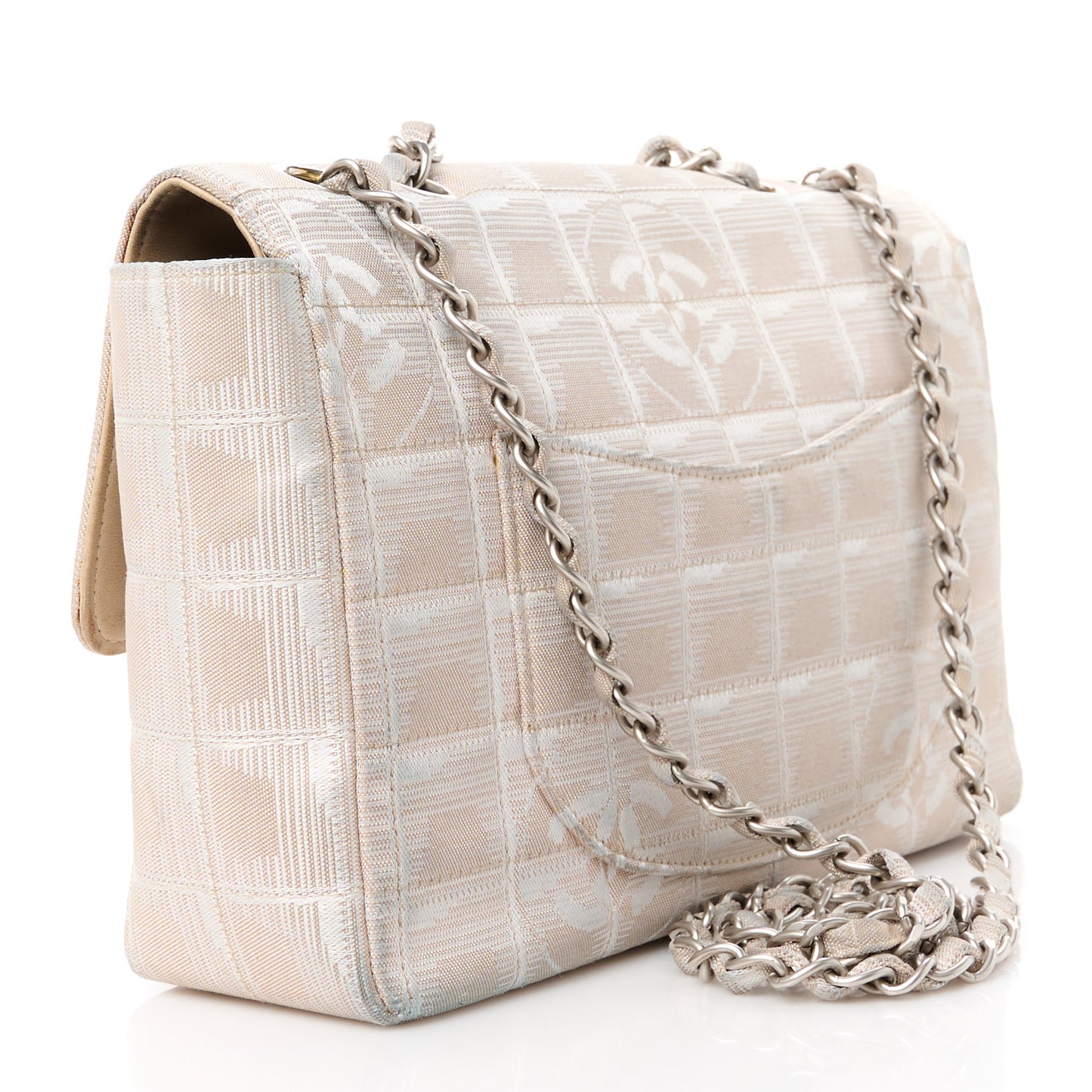 Nylon Medium Travel Flap Light Beige
