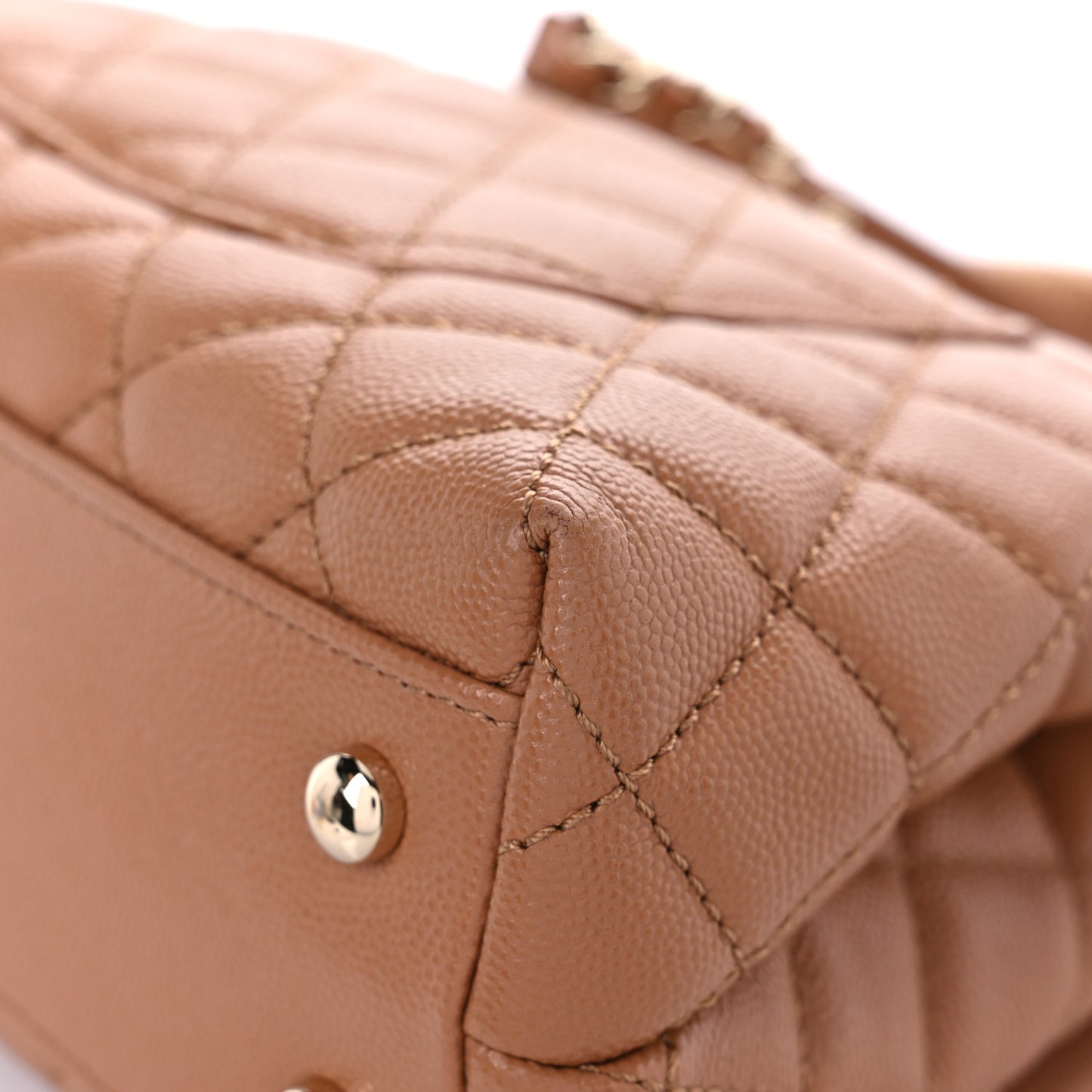 Caviar Quilted Lizard Embossed Mini Coco Handle Flap Brown