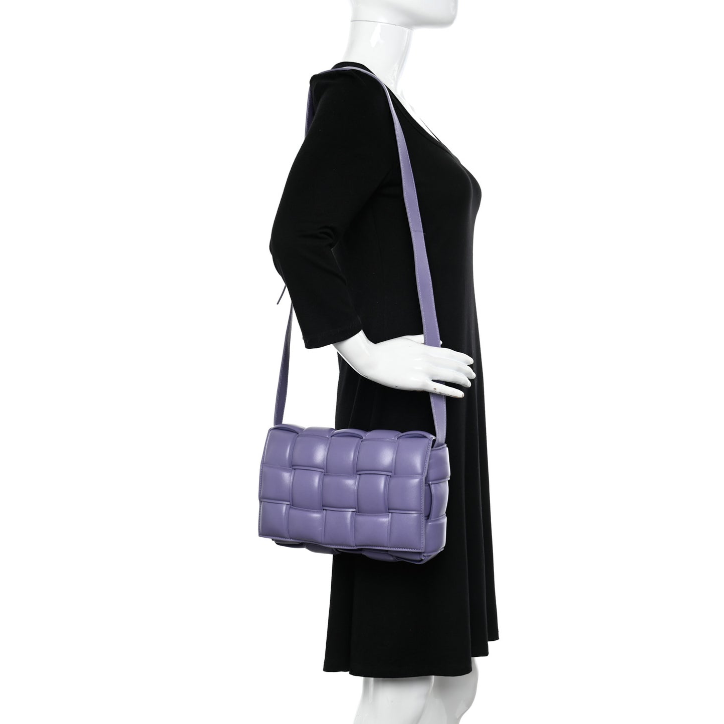 Nappa Maxi Intreccio Padded Cassette Crossbody Bag Lavender