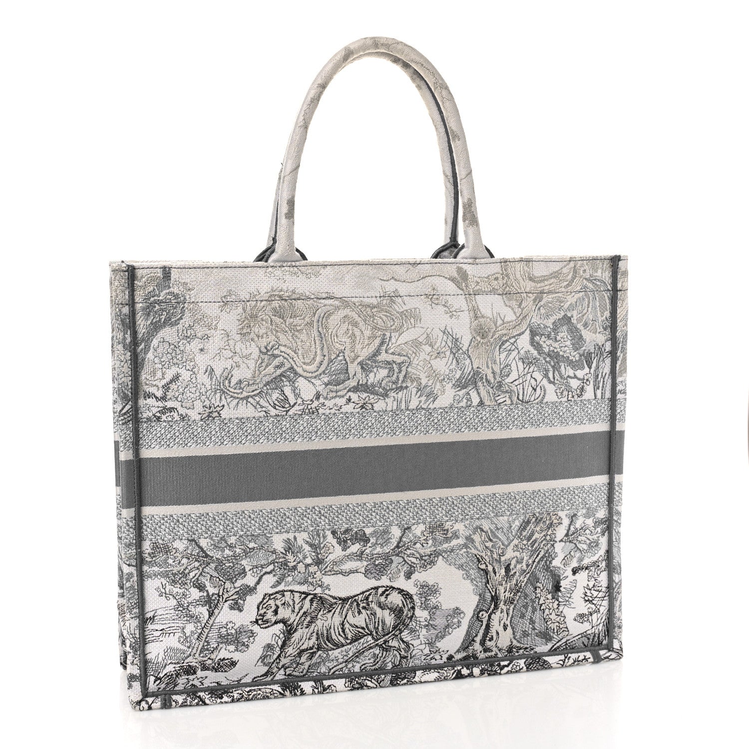Christian Dior Gradient Canvas Embroidered Large Dioriviera Toile De Jouy Book Tote Grey 3 of 9