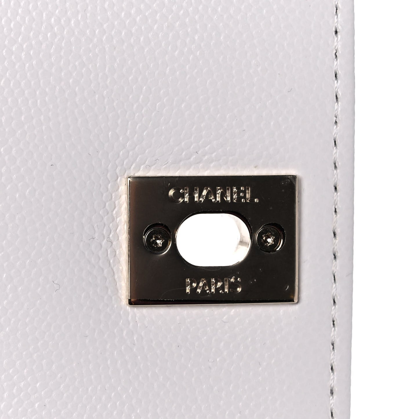 Caviar Quilted Mini Coco Handle Flap White