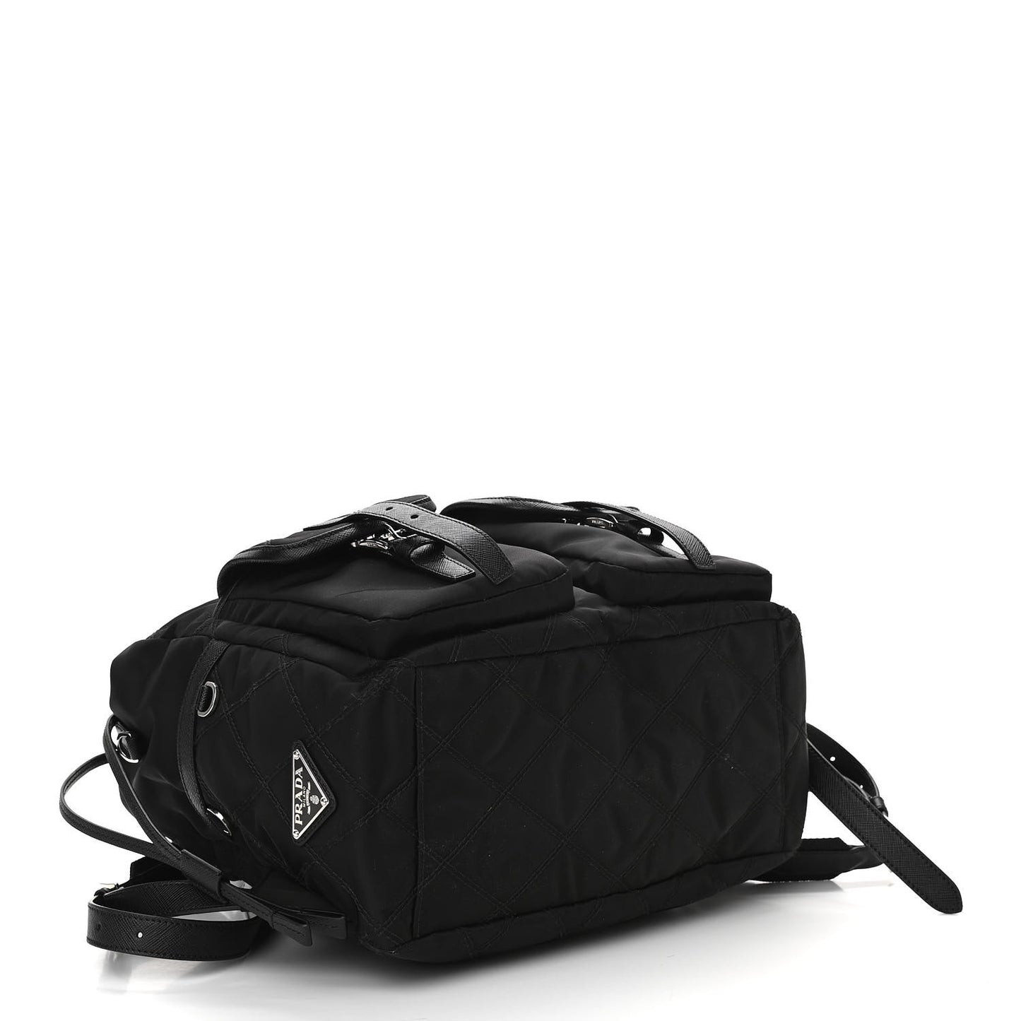 Tessuto Nylon Saffiano Vela Quilted Backpack Black