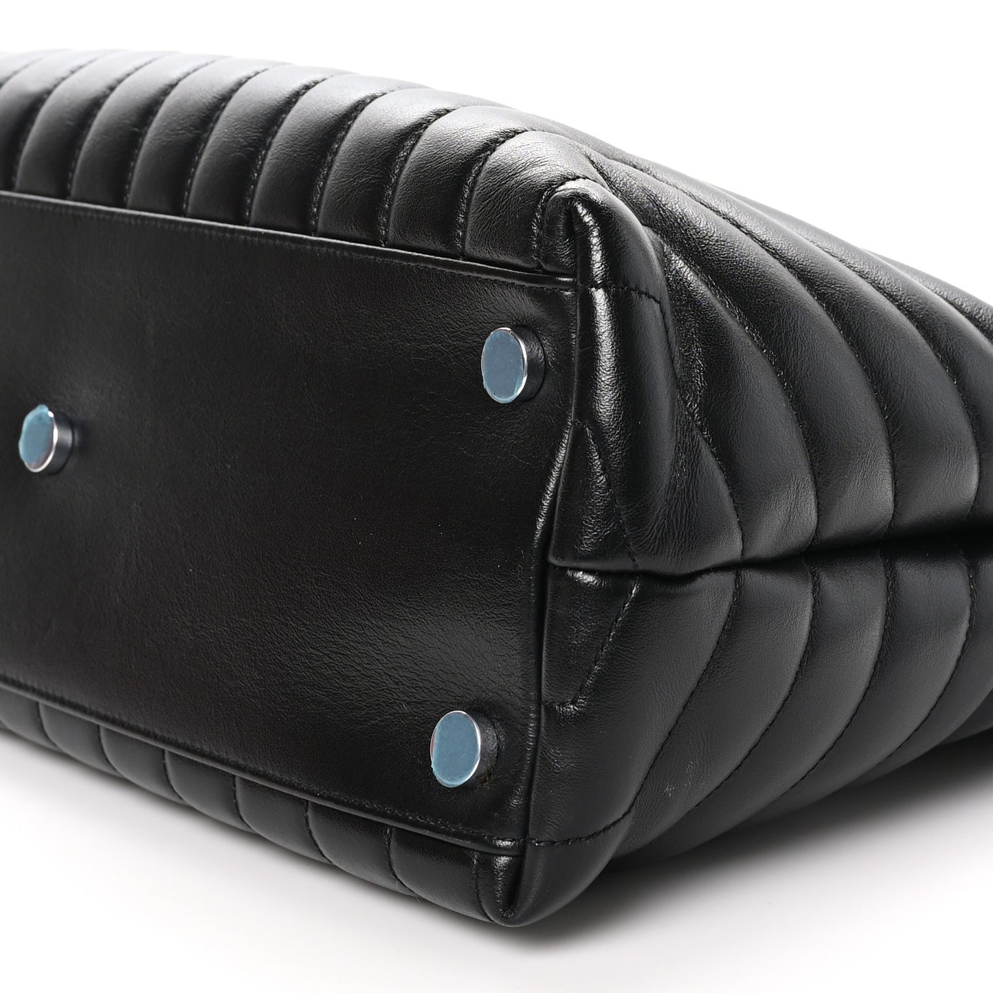 Calfskin Y Quilted Monogram Large Loulou Shopper Black