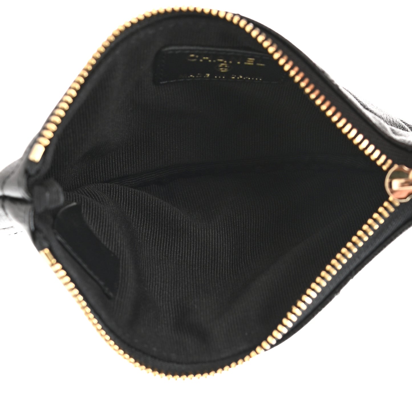 Caviar Quilted Studded CC Small Pouch Black