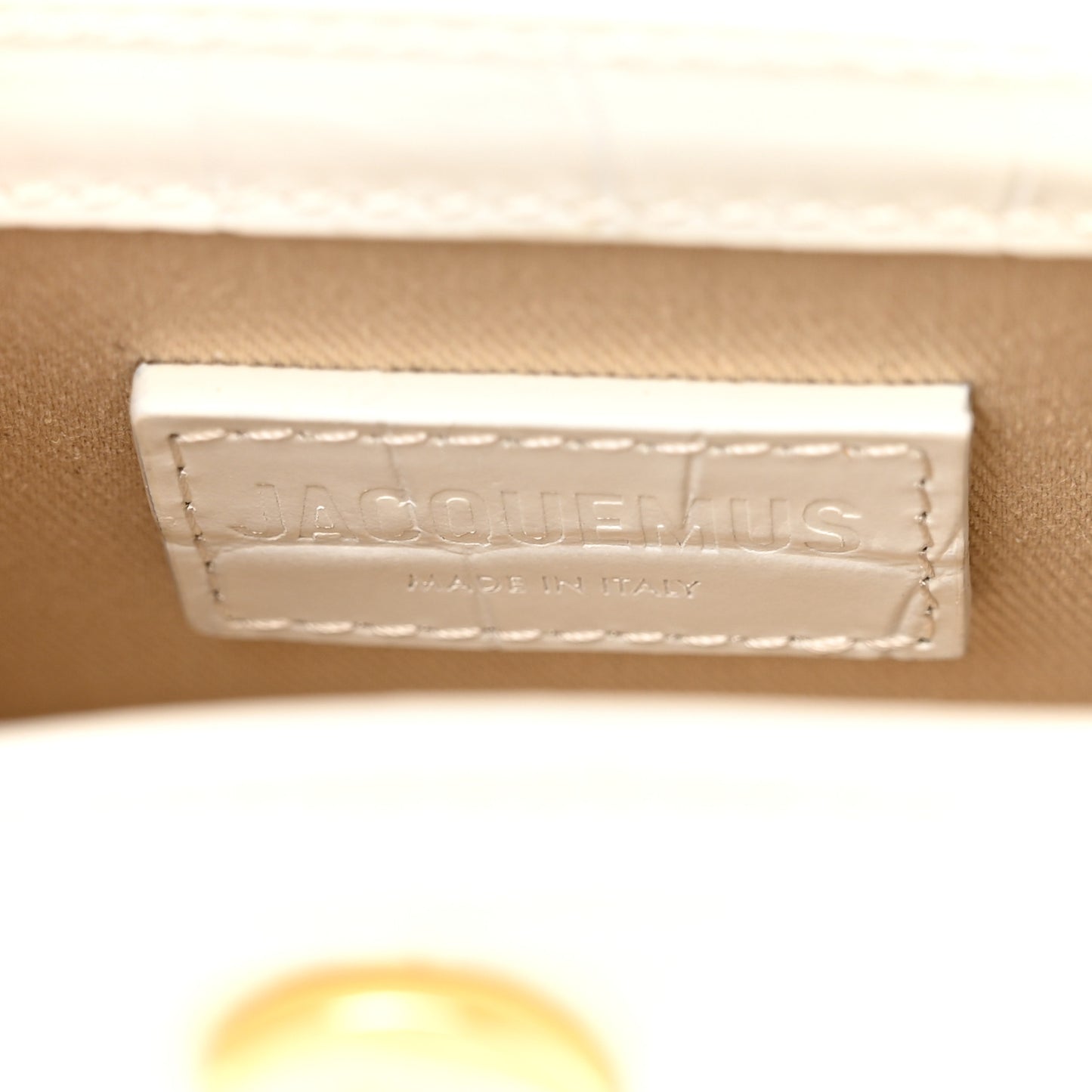 Calfskin Crocodile Embossed Le Chiquito White