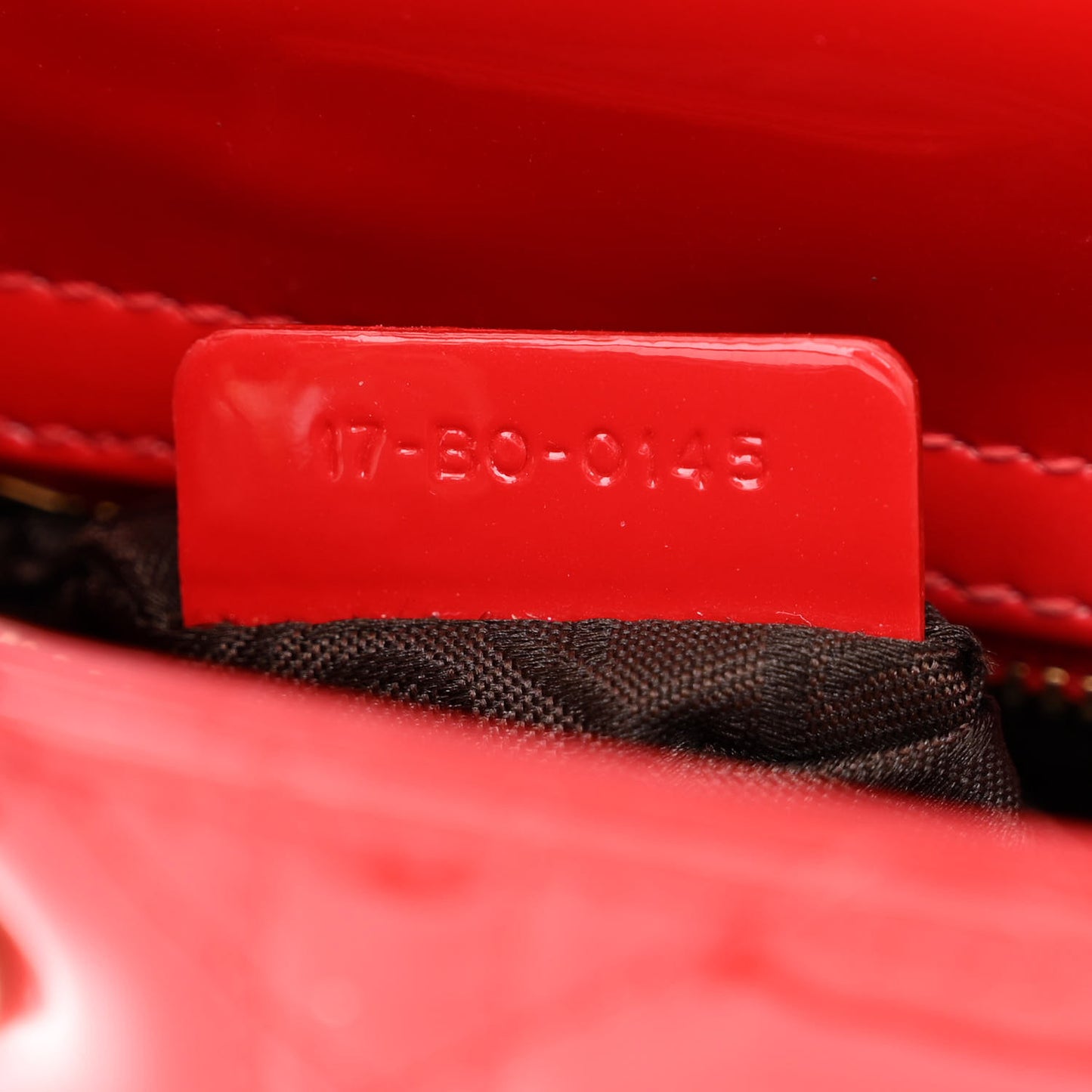 Patent Cannage Mini Lady Dior Red