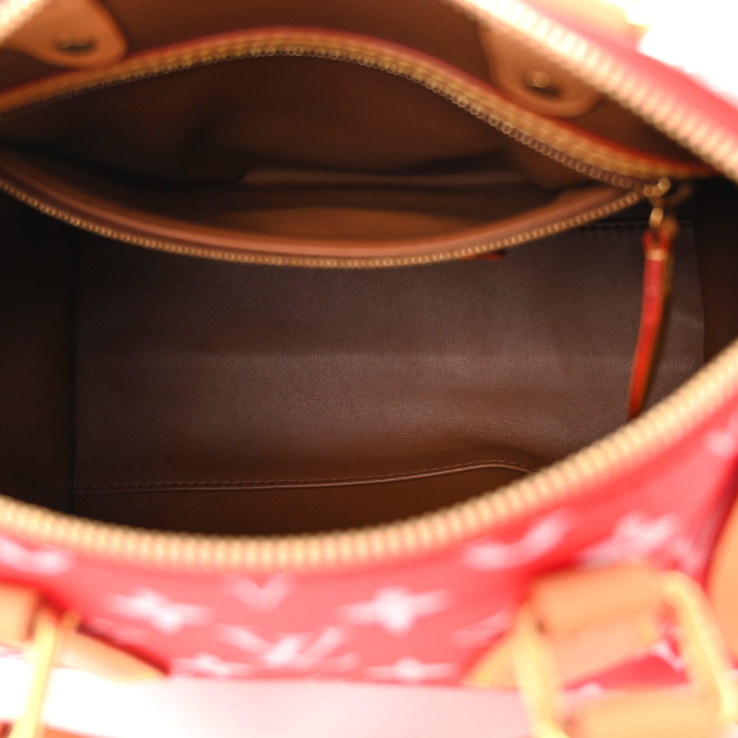 Soft Calfskin Monogram Speedy P9 Bandouliere 25 Red