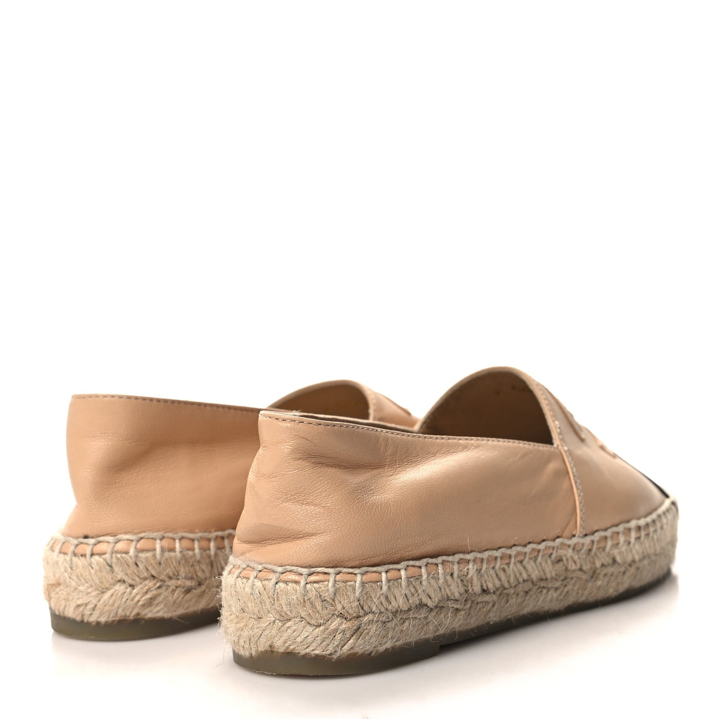 Lambskin CC Espadrilles 35 Beige Black