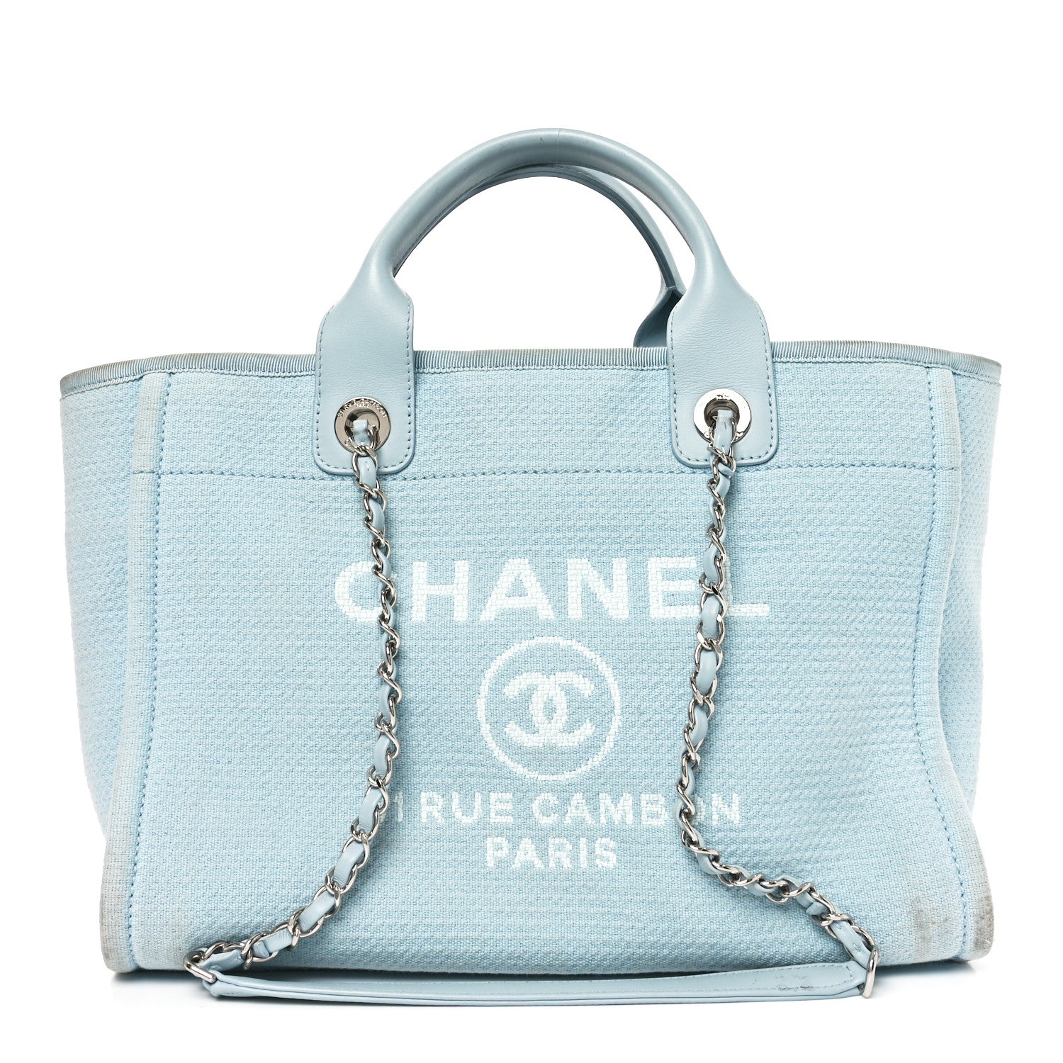 Chanel Mixed Fibers Medium Deauville Tote Light Blue 1808589
